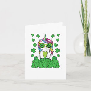 Cute St Patricks Day Unicorn Lepricorn Shamrock Holiday Card