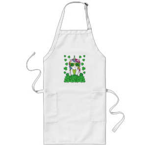 Cute St Patricks Day Unicorn Lepricorn Shamrock Long Apron