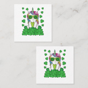 Cute St Patricks Day Unicorn Lepricorn Shamrock Loyalty Card