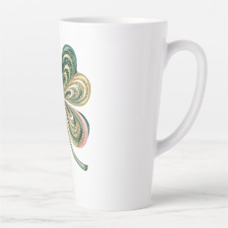 Cute St Patricks Four Leaf Clover Watercolor Shirt Latte Mug