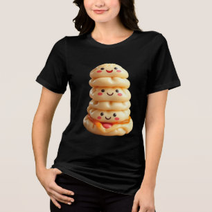 Cute Stacked Dumplings Kawaii Character Art Tri-Blend Shirt
