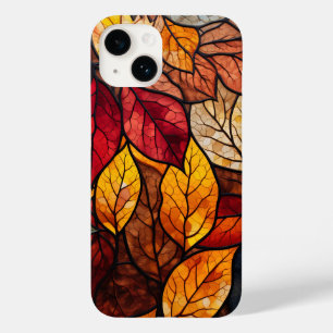 cute stained glass fall leaves Case-Mate iPhone 14 case
