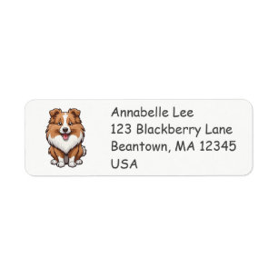 Cute Standard Collie Return Address Label