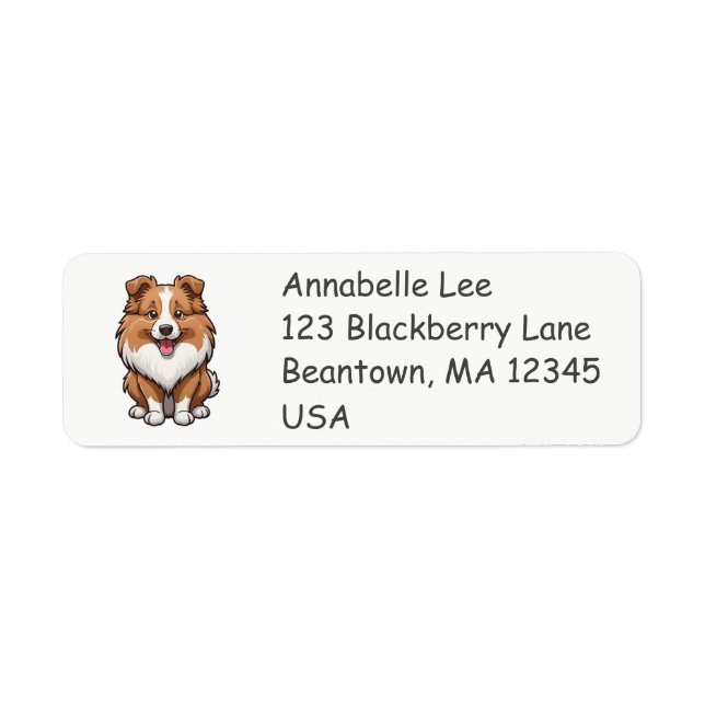 Cute Standard Collie Return Address Label (Front)