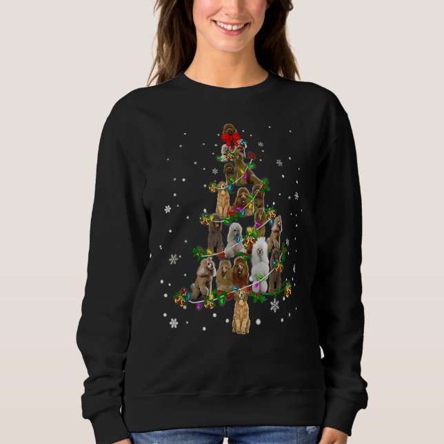 Cute Standard Poodle Dog Christmas Tree Decor Xmas Sweatshirt (Front)
