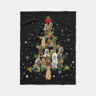 Cute Standard Poodle Dog Christmas Tree Gift Decor Fleece Blanket