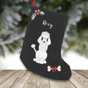 Cute Standard Poodle Dog Monogram Small Christmas Stocking
