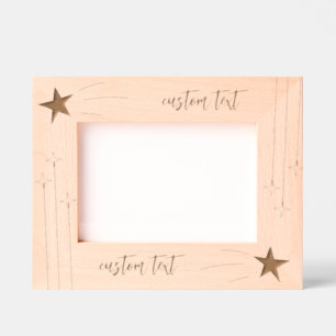 Cute Star & Comet Custom Wooden Picture Etched Frames