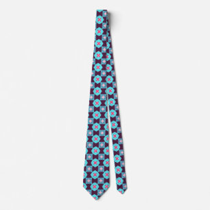 Cute Star Geometric Pattern `Blue Tie