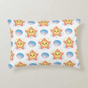 Cute Starfish and Seashells Decorative Cushion