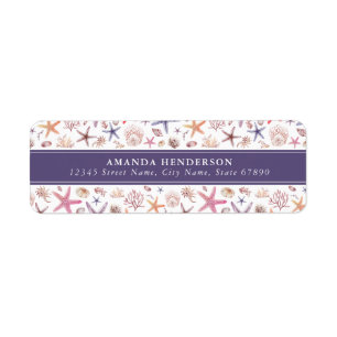 Cute Starfish and Seashells Return Address Labels