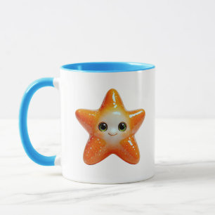 Cute Starfish Porcelain Illustration Mug