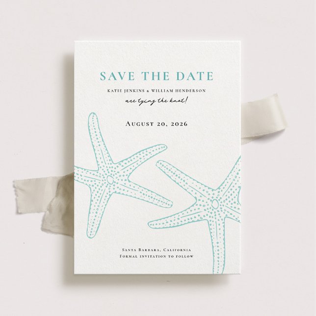 Cute Starfish Save the Date Card (Creator Uploaded)
