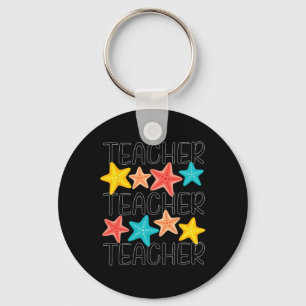 Cute Starfish Teacher Ocean Animal Summer Vacation Key Ring