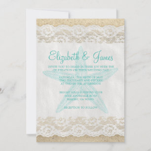 Cute Starfish Wedding Invitations