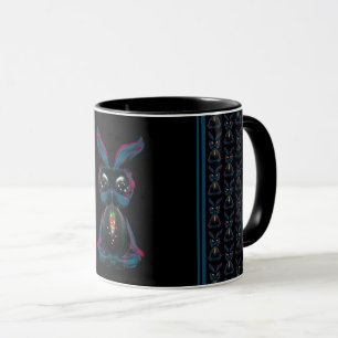 Cute Starlight Eyes Rabbit in Yoga Pose Meditation Mug