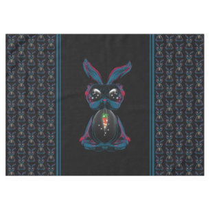 Cute Starlight Eyes Rabbit in Yoga Pose Meditation Tablecloth