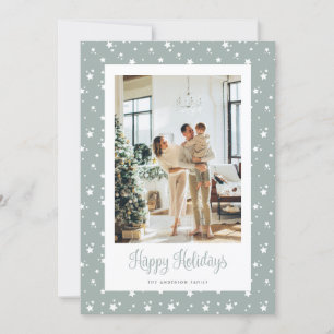 Cute Starry Photo Happy Holidays Card