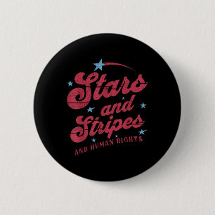 Cute Stars And Stripes And Human Rights Feminist 4 6 Cm Round Badge