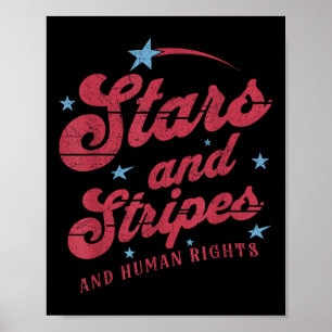 Cute Stars And Stripes And Human Rights Feminist 4 Poster