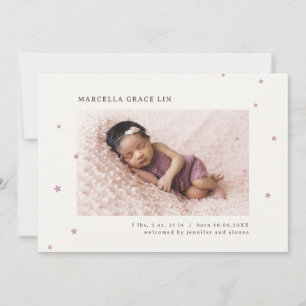 Cute Stars Baby Photo Birth Announcement
