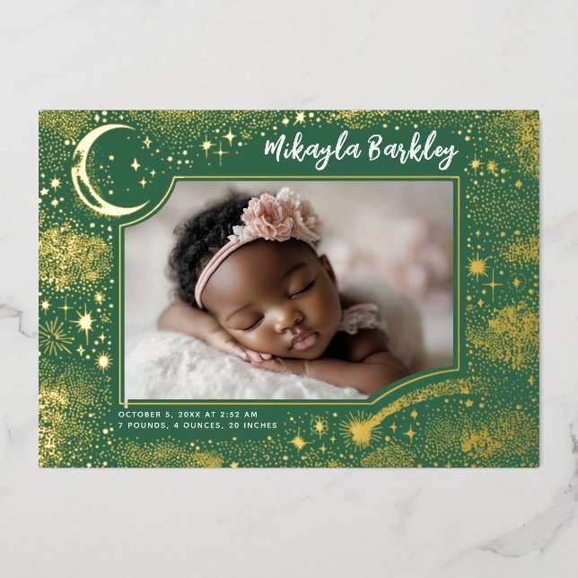Cute Stars Moon Celestial Newborn Photo Birth (Front)