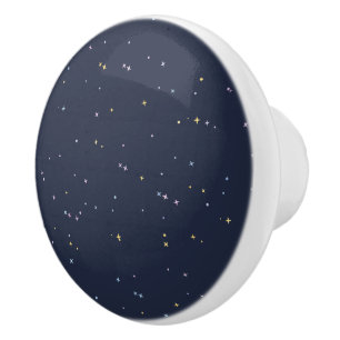Cute Stars On A Sparkling Night Sky Ceramic Knob