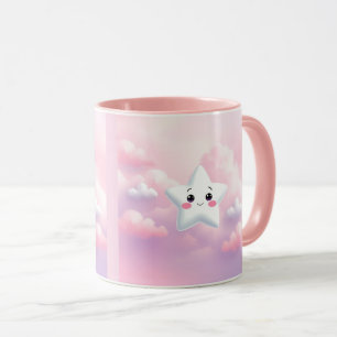 Cute Stars Pink Clouds Combo Mug