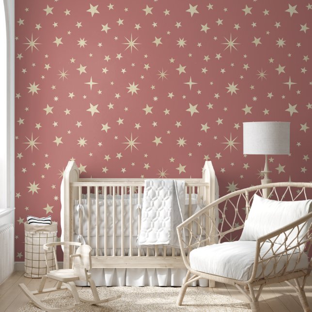     Cute Stars Pretty Girly Blush Pink Soft Pastel Wallpaper (Kids)