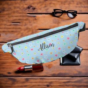 Cute stars with faces in pastel colours, custom  bum bags