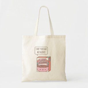 Cute Start Your Day with Love Breakfast Cereal Tote Bag