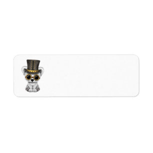 Cute Steampunk Baby Polar Bear Return Address Label