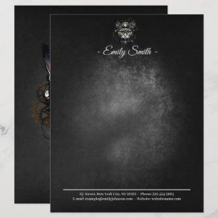 Cute steampunk cat with clocks and gears. custom letterhead