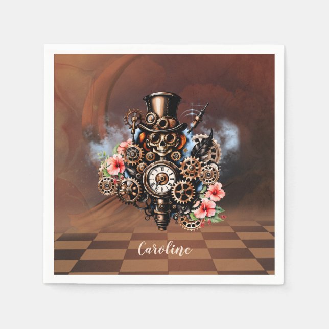 Cute steampunk design napkin (Front)