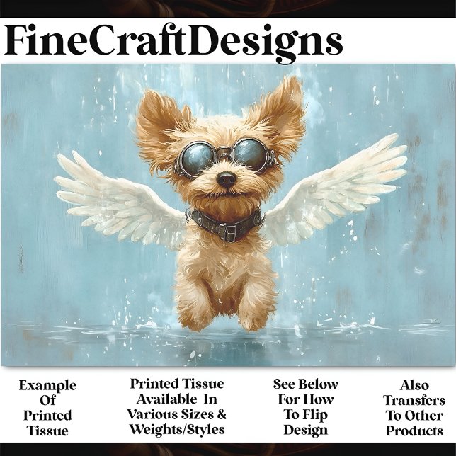 Cute Steampunk Dog Angel With Wings AV9 Decoupage Tissue Paper (Creator Uploaded)