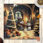 Cute Steampunk Snowman Christmas Puzzle<br><div class="desc">Puzzle featuring a cute Christmas scene with steampunk snowmen. A heartwarming festive puzzle to ensure a cosy Christmas celebration.</div>