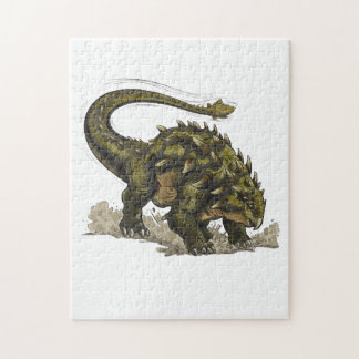 Cute Stegosaurus Dinosaur Avocado Green Kids Puzzl Jigsaw Puzzle
