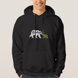 Cute Stepdad Bear Autism Awareness Family Support  Hoodie