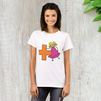 Cute Stick Figure Girl with Plus Sign