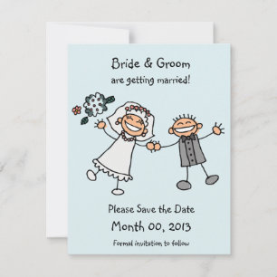 Cute Stick Figure Save the Date Cards