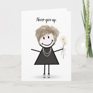 Cute Stick Girl in Sneakers Card
