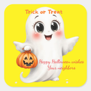 Cute sticker happy Halloween with adjustable text 