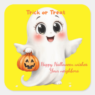 Cute sticker happy Halloween with adjustable text 