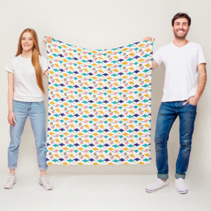 Cute sting ray and manta ray fish pattern fleece blanket