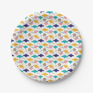 Cute sting ray and manta ray fish pattern paper plate