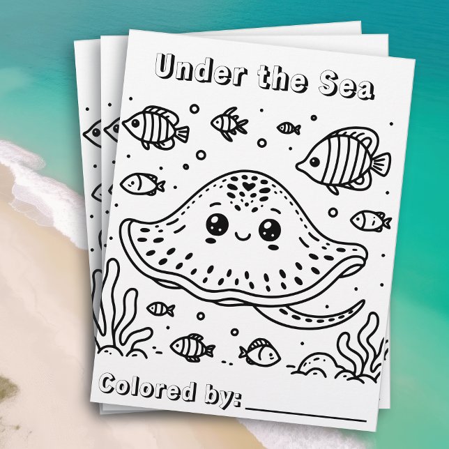 Cute Sting Ray in the Sea | Kid's Colouring Page (Creator Uploaded)