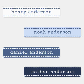 Cute Stitches Blueberry Waterproof Boys Name Label