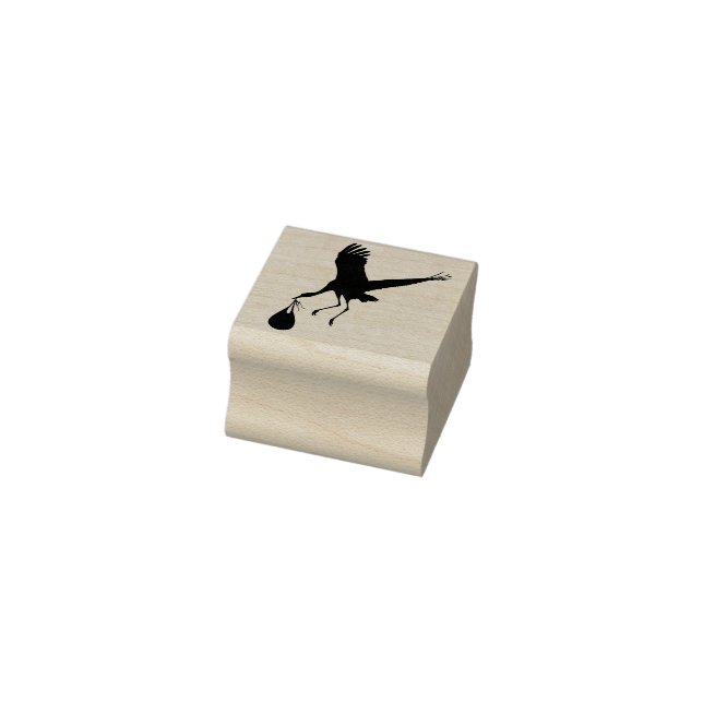    Cute Stork Bird Baby Shower Personal Stationery Rubber Stamp (Stamp)