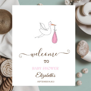 Cute Stork Girl Poster