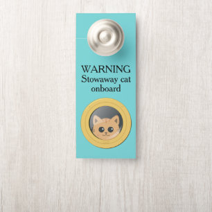 Cute Stowaway Cat Cruise Ship Stateroom Door Sign